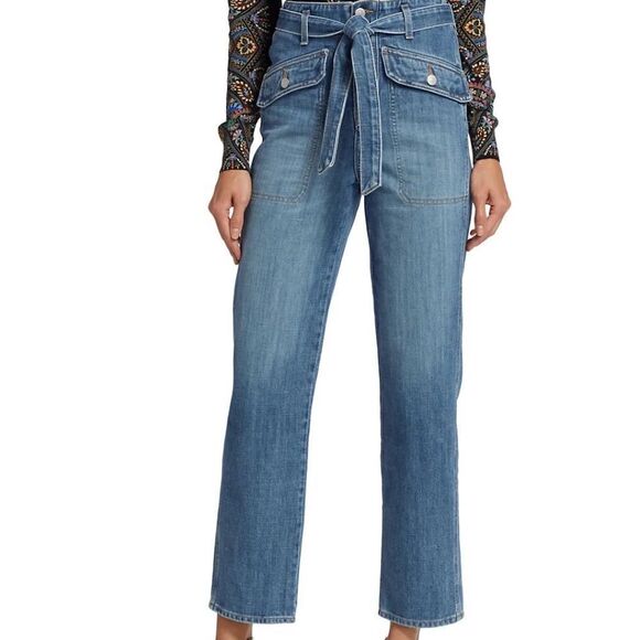 $378 NWT Veronica Beard Rinley Cropped Straight Leg High Rise Jeans Size 27 - Picture 9 of 15